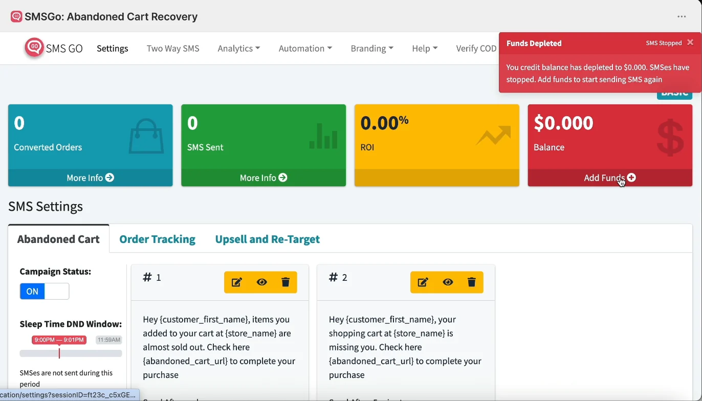 Click Add Funds on the red Balance card