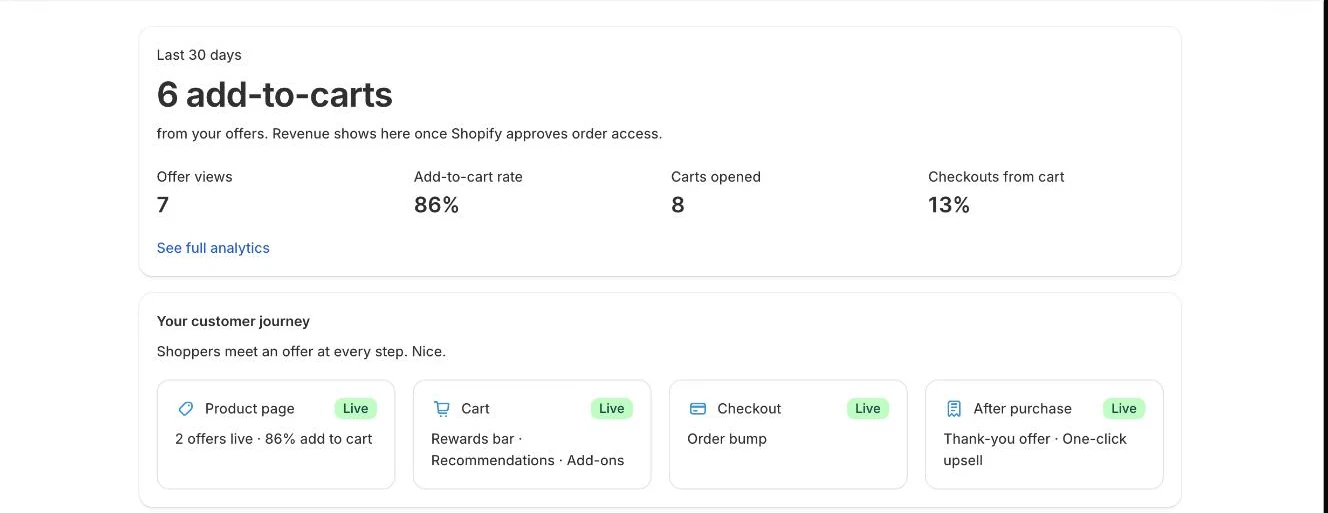 Home: your last 30 days and your customer journey, step by step